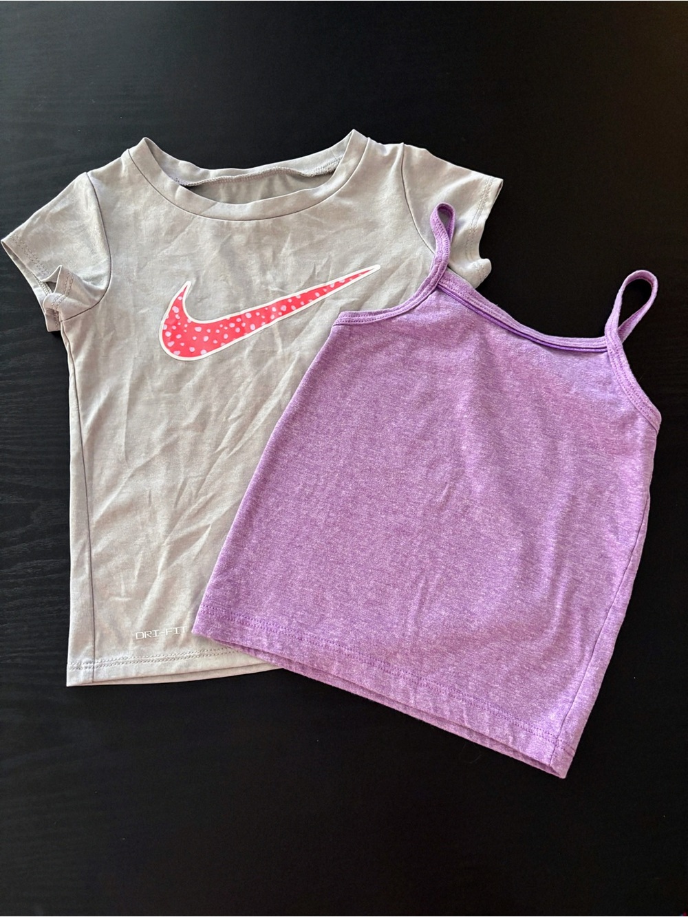 Kids 2 Pack Nike Gray Short Sleeve Tee & Purple Tank Top Set